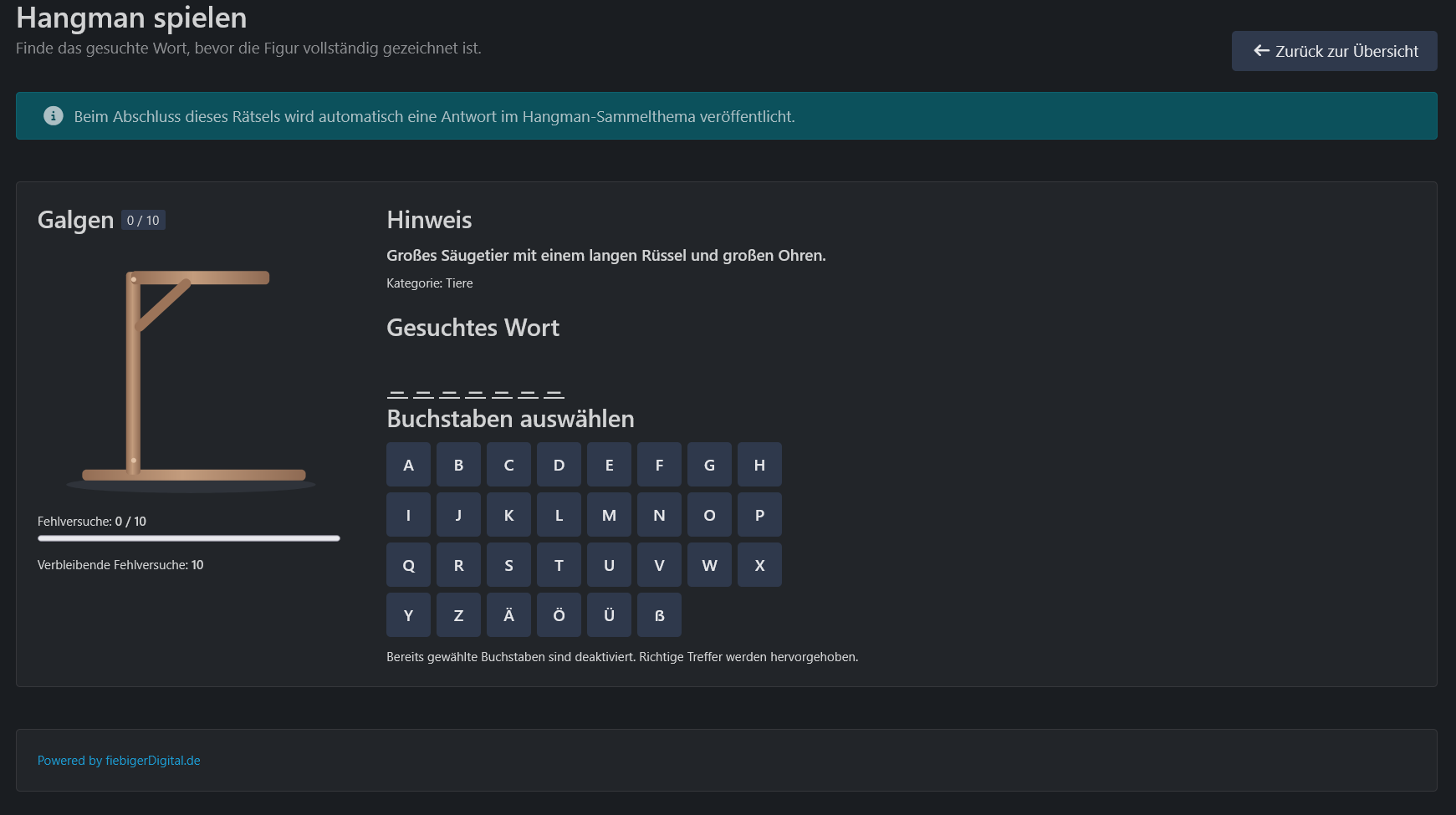 🎮 Hangman – Das interaktive Worträtsel für deine Community